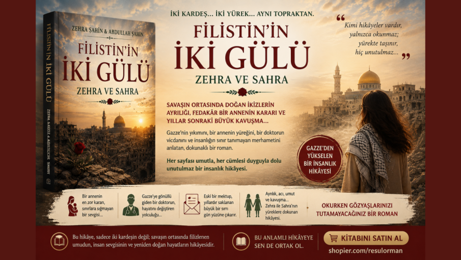 Yazar Zehra ŞAHİN ve Abdullah ŞAHİN'den Gazze Dramına Farklı Bir Bakış "Filistin'in İki Gülü Zehra ve Sahra"